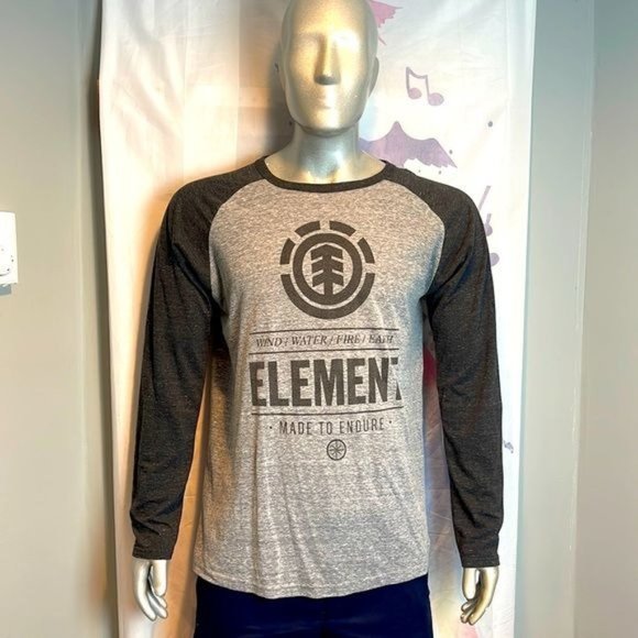 Element Wind Water Fire Earth Made to Endure Vintage Gray T-shirt Size S - Picture 1 of 6